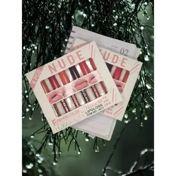 6 Pcs High Pigmented Nude Lipgloss - MultiColor